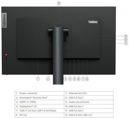 Lenovo ThinkVision P24h-30 24inch 2K QHD Monitor